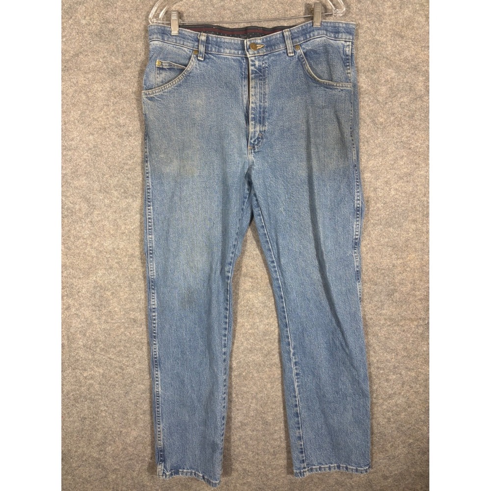 Wrangler Mens 36x32 Regular Fit Blue Denim‎ Jeans Casual Workwear